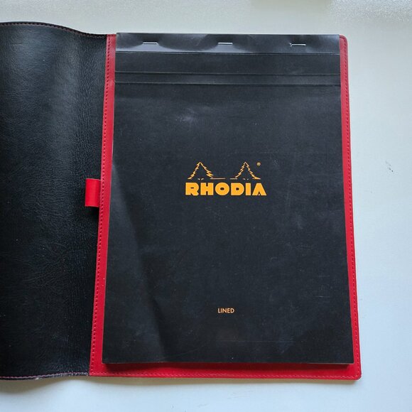 PINETTI Smooth Red Leather Notepad Cover, A4 - Picture 7 of 11